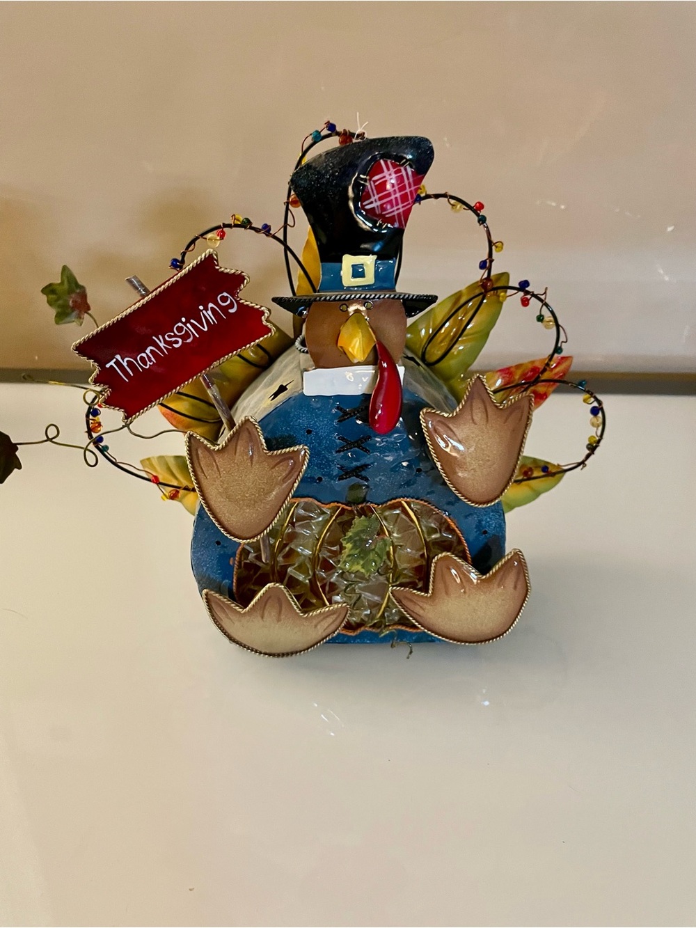 Home Interiors Turkey Thanksgiving Decorative Candle Holder